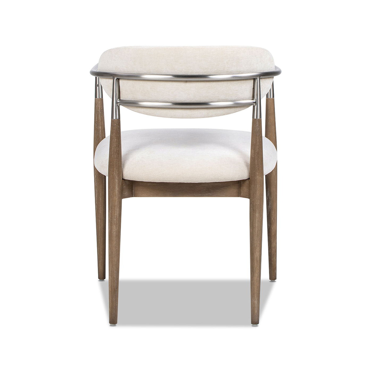Artemis - Mixed Material Upholstered Dining Arm Chair - Warm White