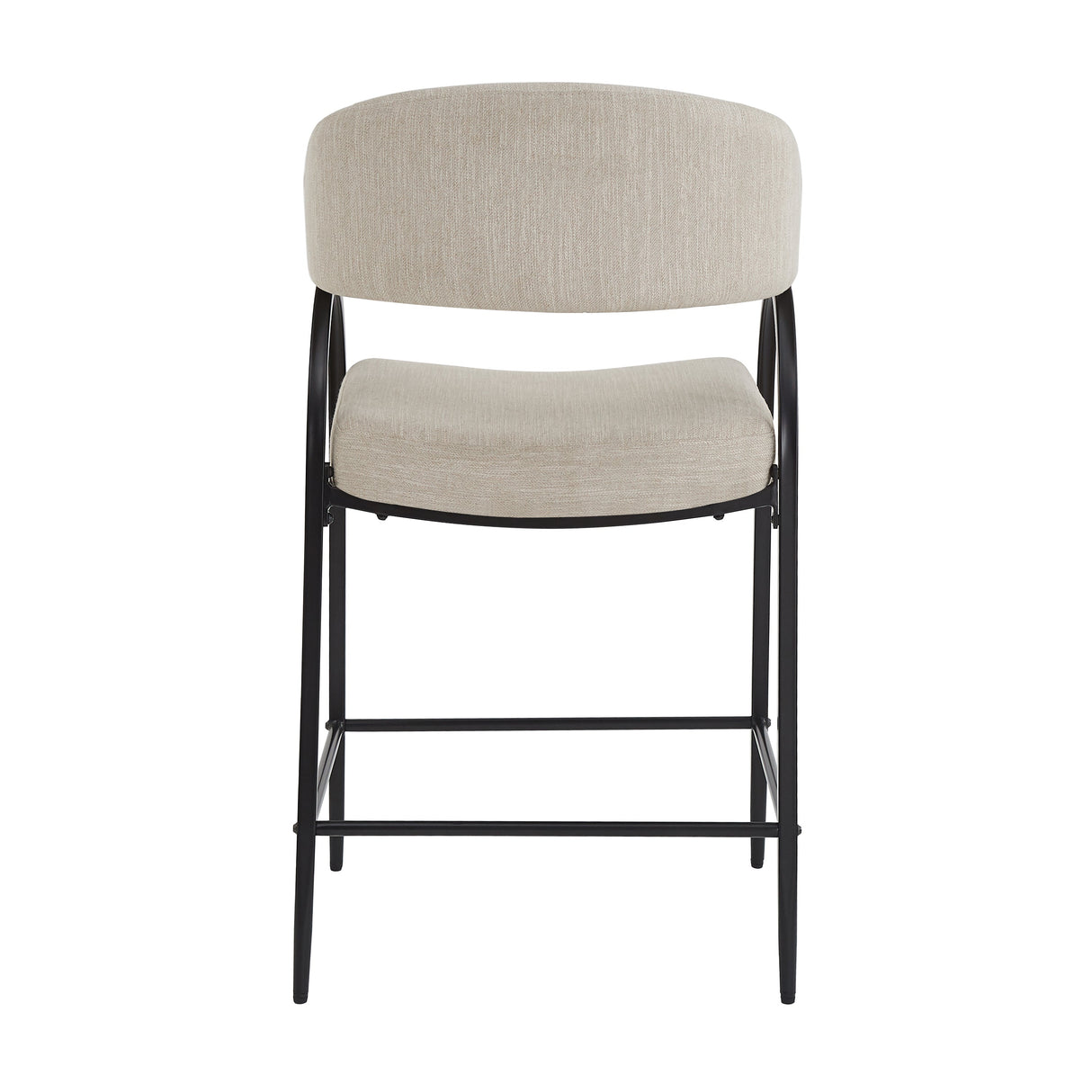 25'' Seat Height Modern Fabric Bar Stools with Back