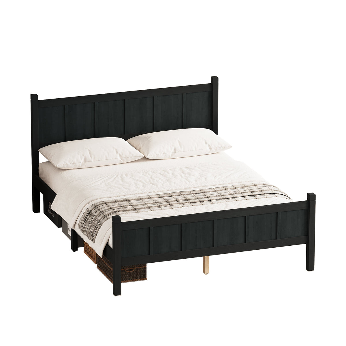Queen Size Flat Panel Bed with Headboard & Footboard