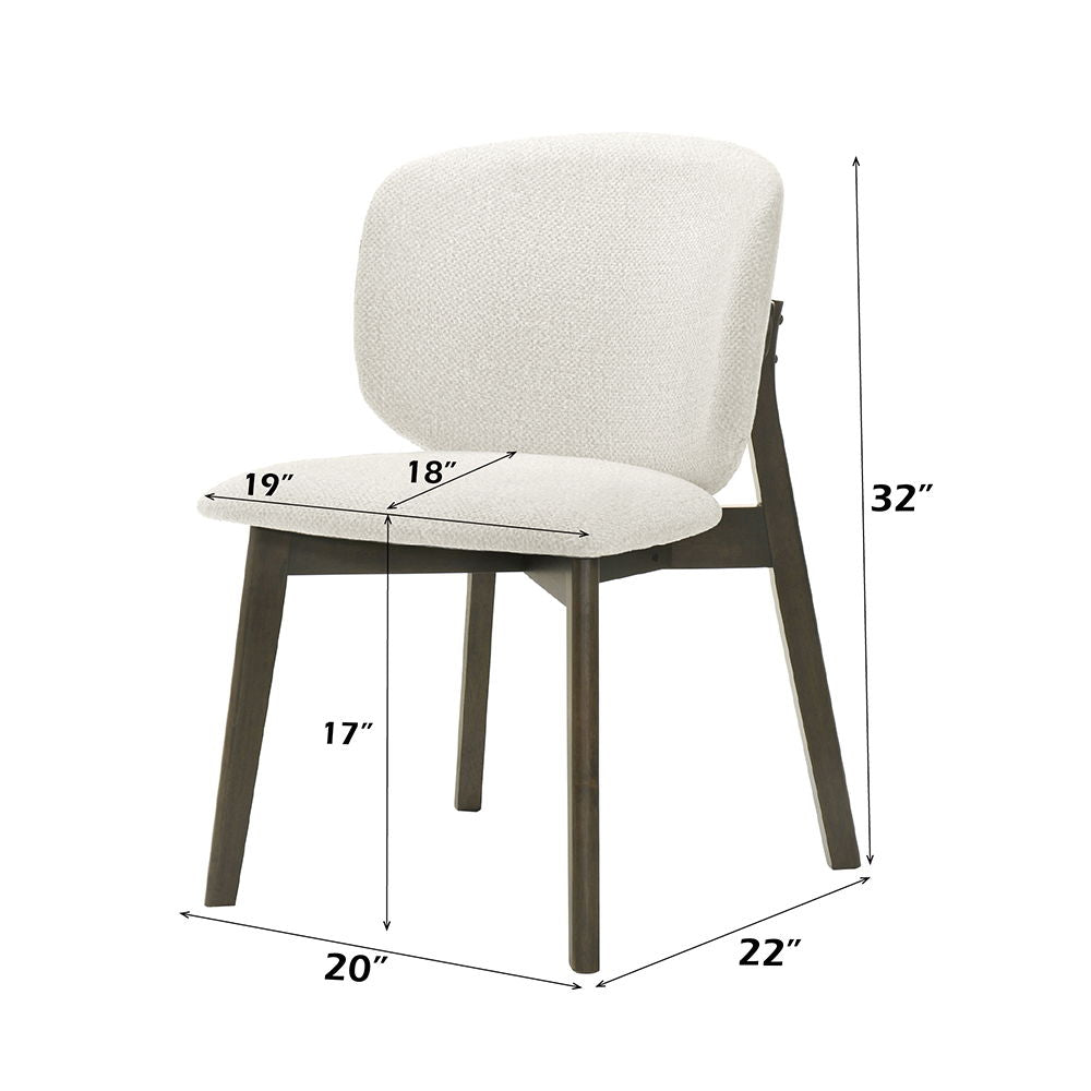 Mallin - Side Chair (Set of 2) - Gray Chenille & Walnut