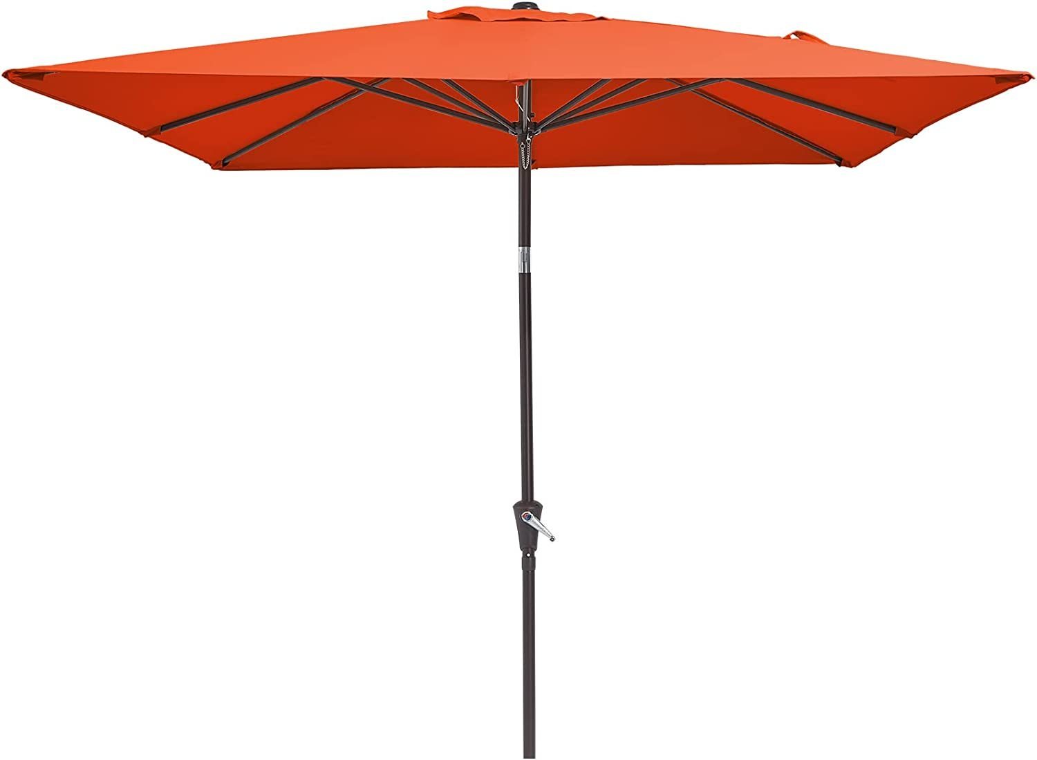 Rectangular-Patio-Umbrella-6.5-ft.-x-10-ft.-with-Tilt,-Crank-and-6-Sturdy-Ribs-ORANGE-Umbrellas-&-Sunshades