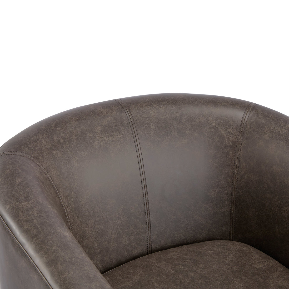 Wilmore Faux Leather Swivel Barrel Chair