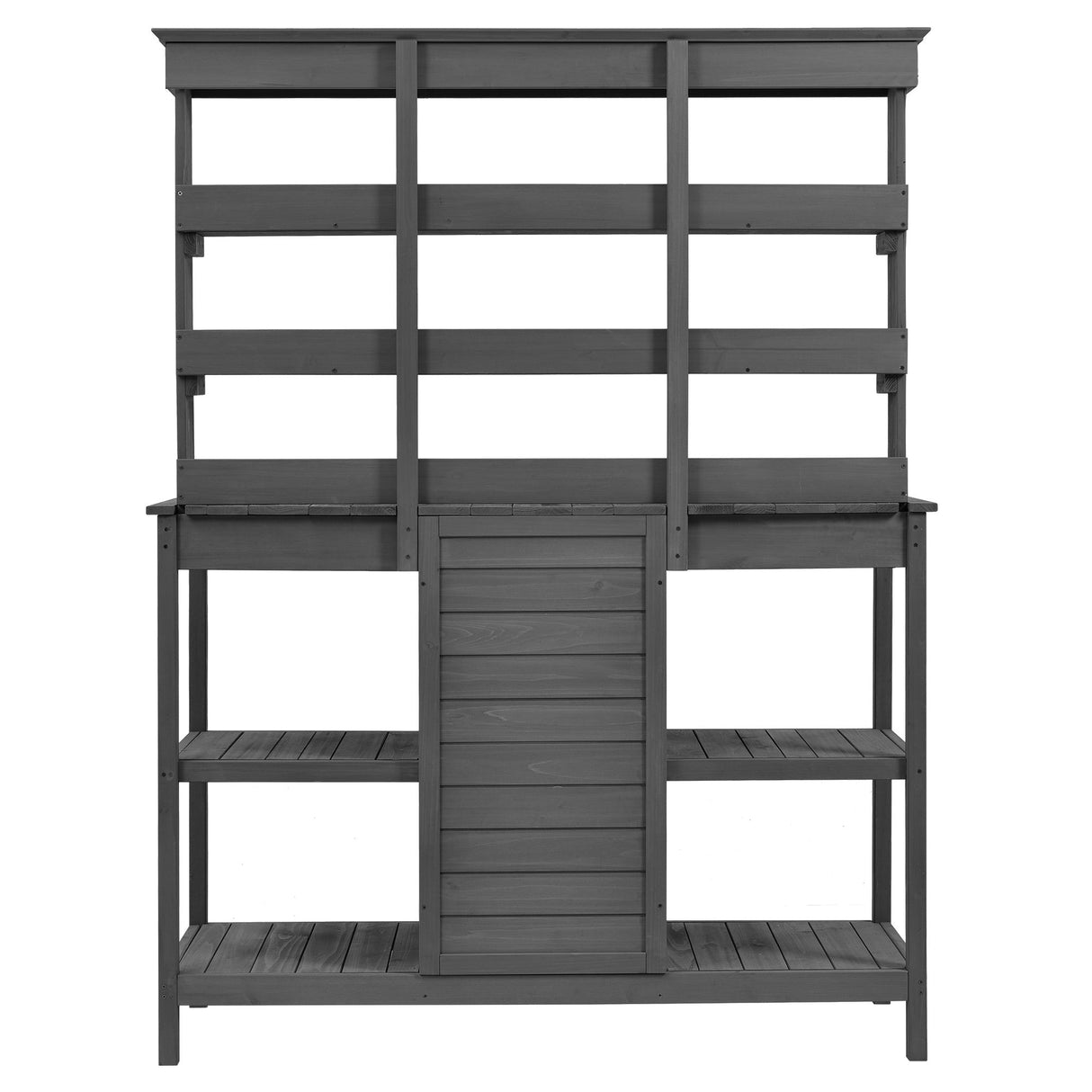 TOPMAX 66'' Large Outdoor Farmhouse Wooden Potting Bench Table