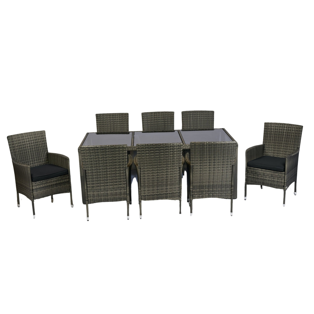 9 Piece Outdoor Patio Wicker Dining Set