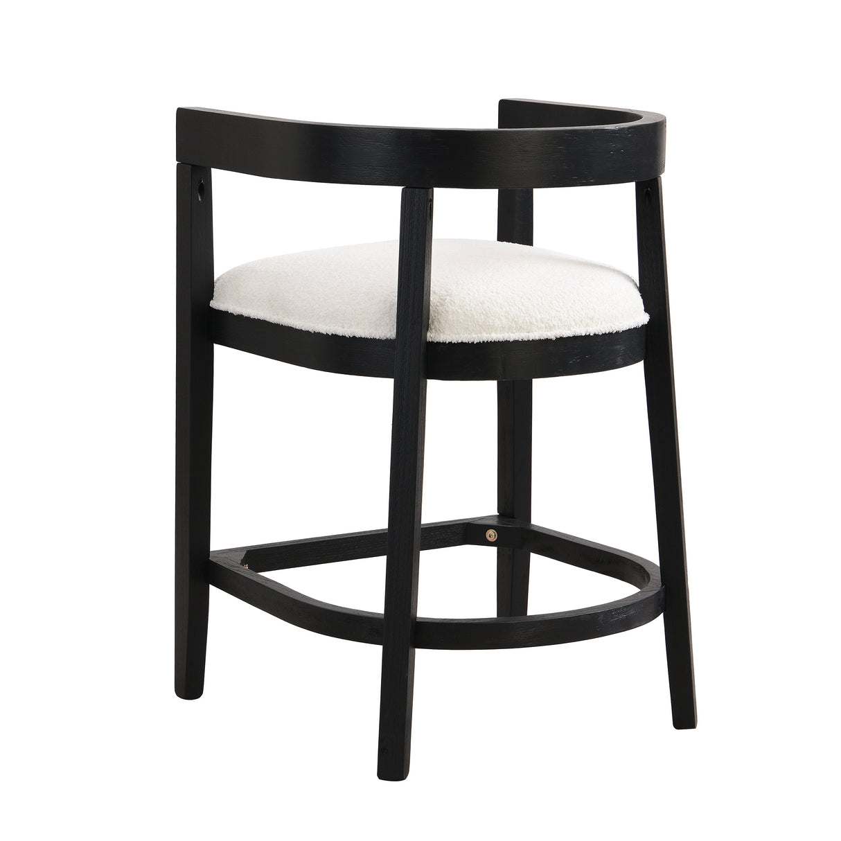 Modern Rubberwood Counter Stool Set with Upholstered Seats