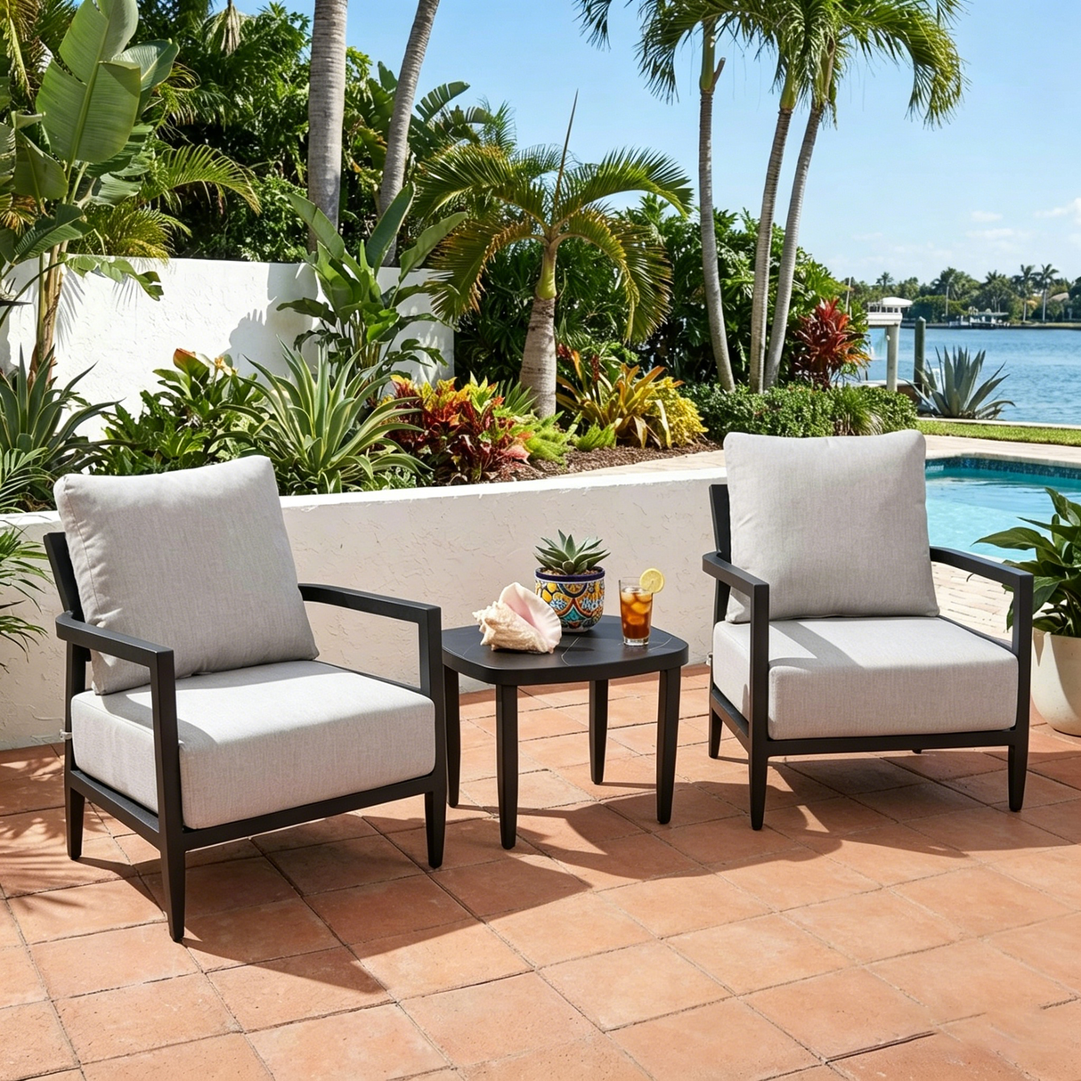 3PC Outdoor Aluminum Patio Furniture Set