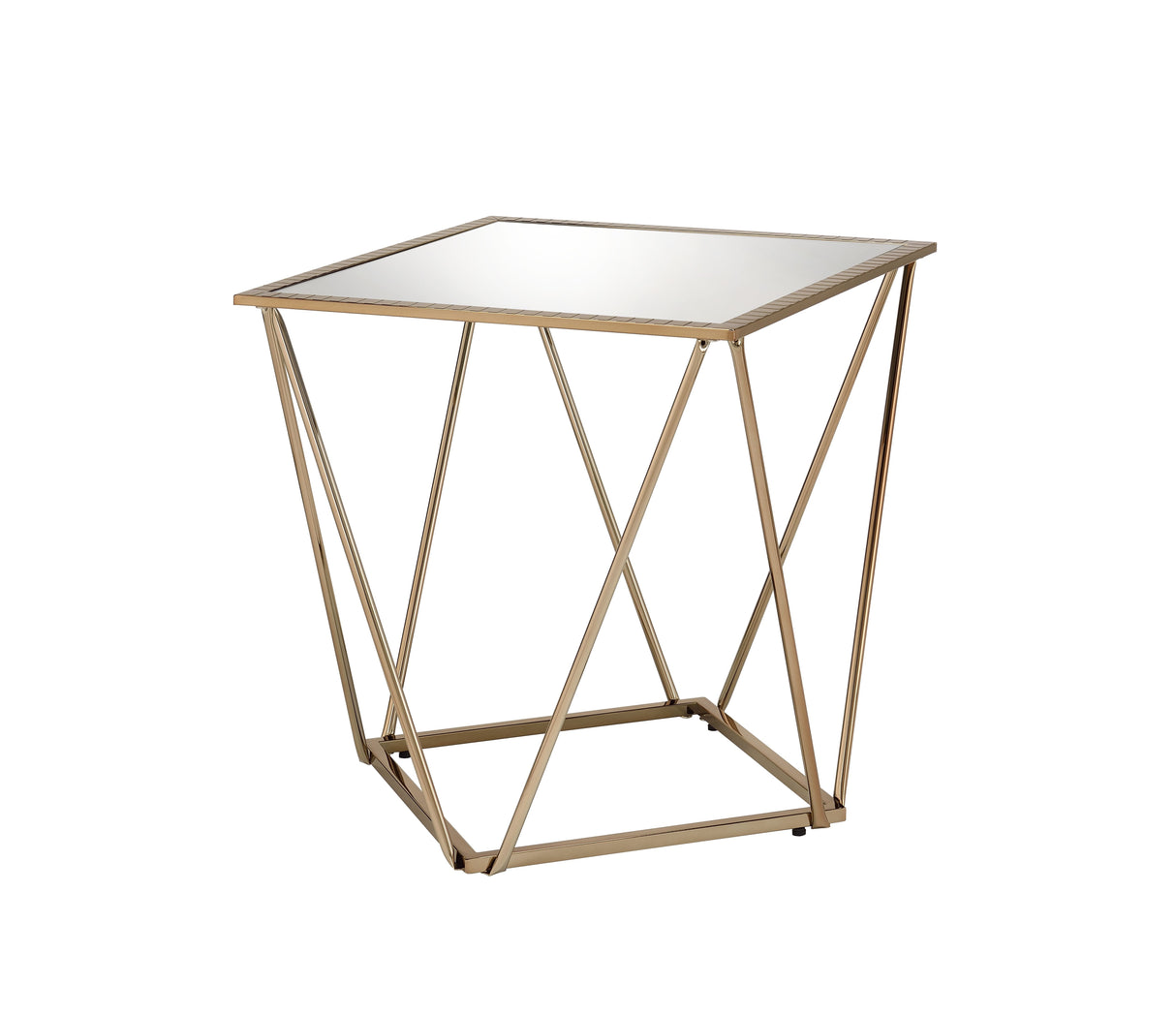 Fogya Mirrored & Champagne Table