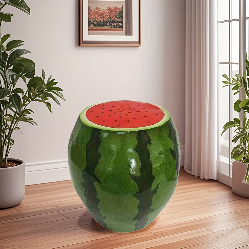 Watermelon Fruit Stool, 13.4' Oversized Resin Stool, Side Table, Home Decor
