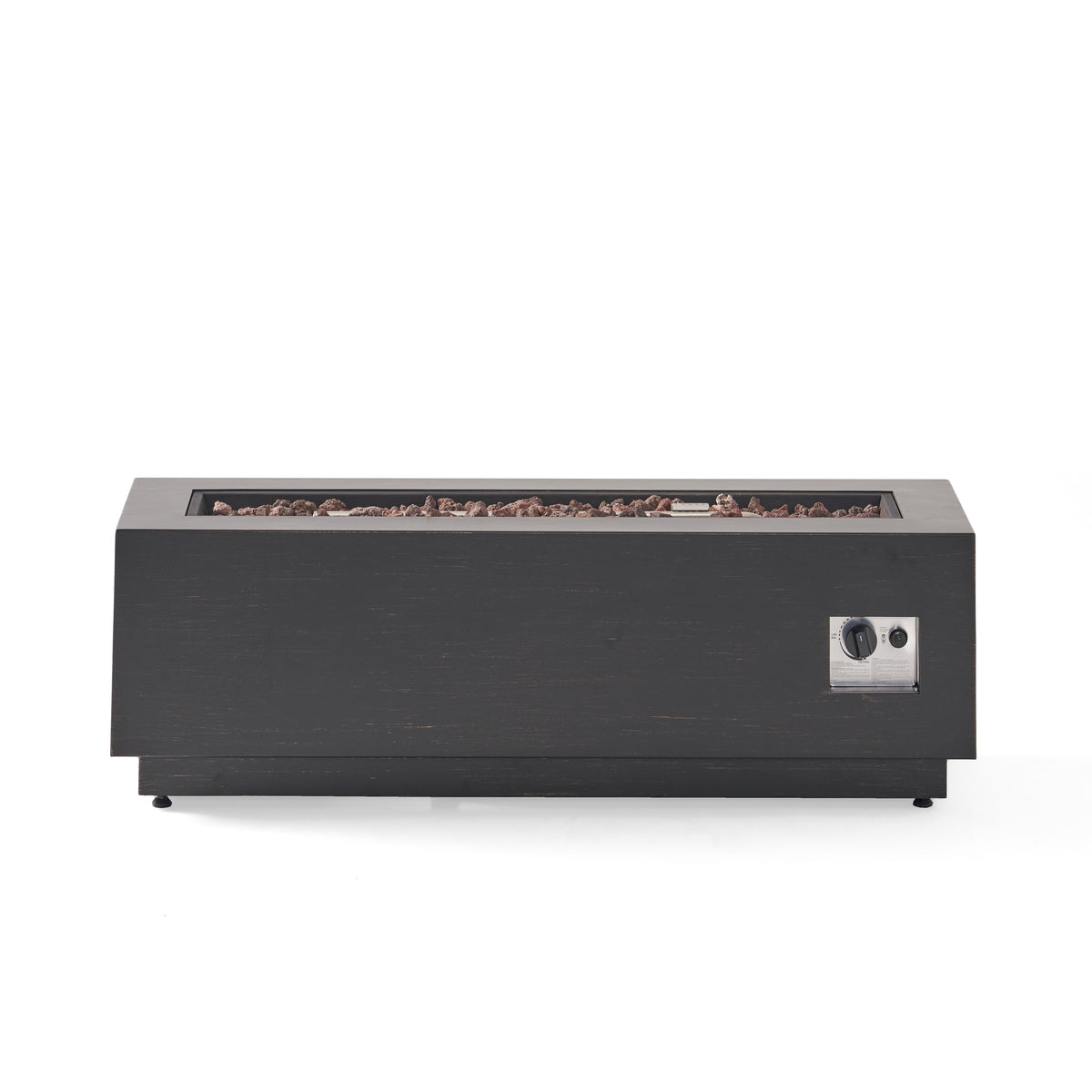 Modern Dark Grey 40" Outdoor Iron Propane Fire Pit