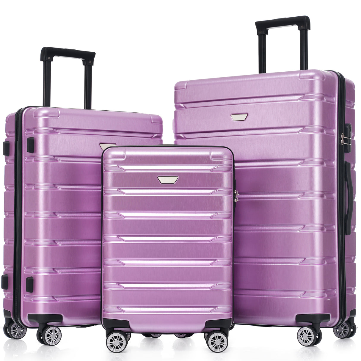 Hardshell-Luggage-Set-3-Piece,-Durable-ABS+PC-Travel-Suitcase-with-Spinner-Wheels-for-Men-Women-(20/24/28-Inch)-Luggage-Sets