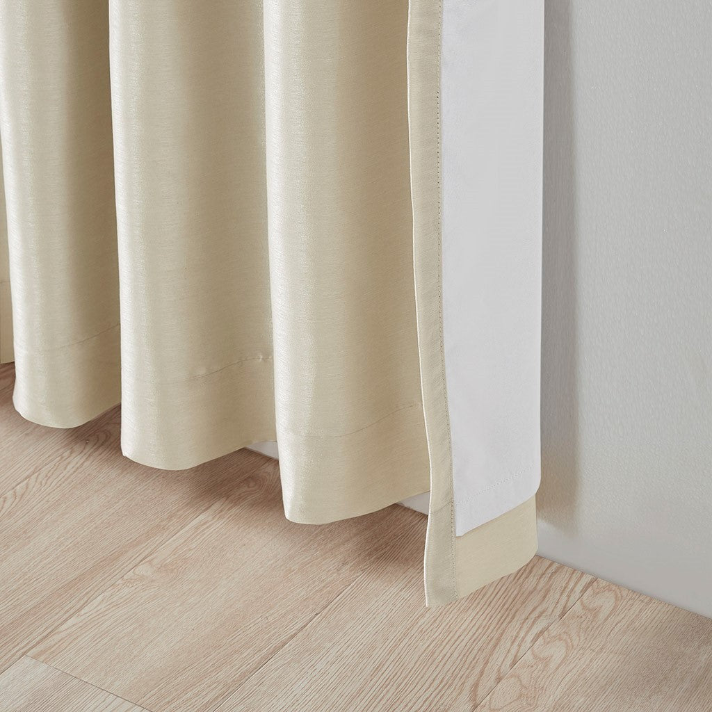 Twist tab total blackout window curtain panel champagne 50x84" blackout