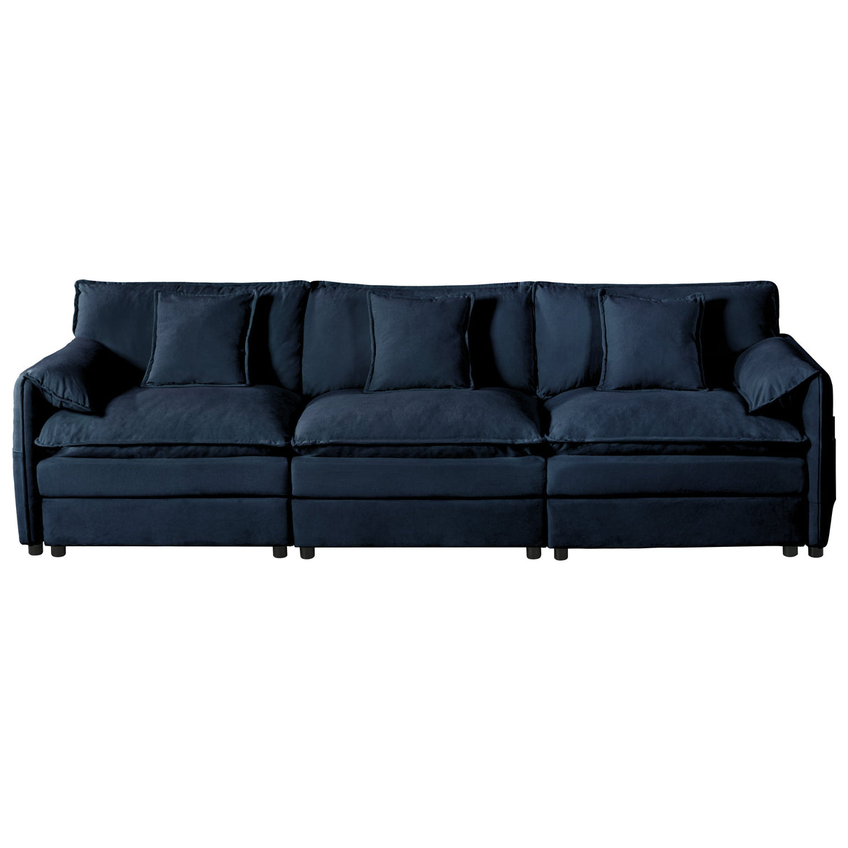 Oversized Deep Seat Sectional Sofa Modern Chenille Cloud Couch Large 3 Seater Modular Sofa with 3 Pillows