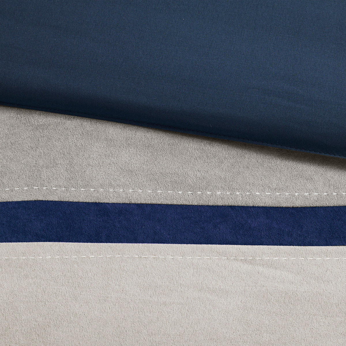 7 Piece Faux Suede Comforter Set Blue King