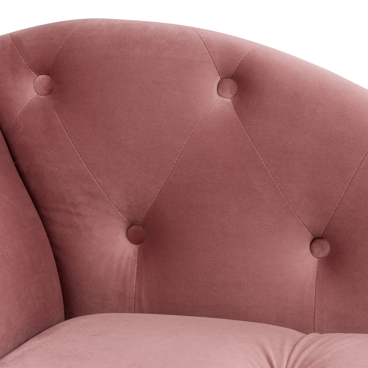 Samuel Tufted Roll Arm Chaise Lounge, Ash Rose Pink Velvet