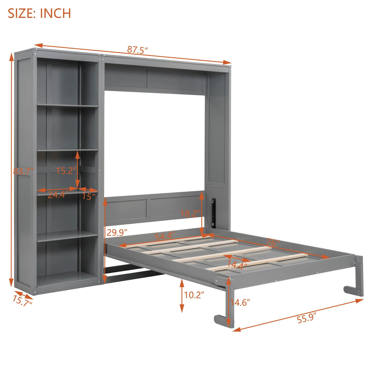Murphy Wall Bed With Shelves