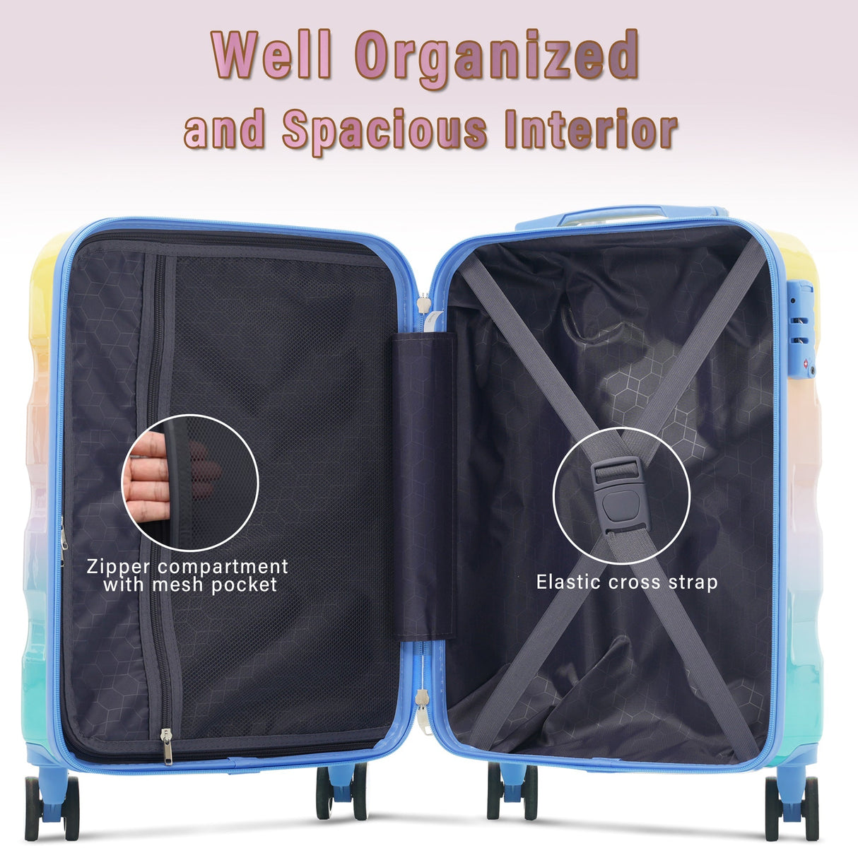 20-Inch Carry-On Suitcase with Dual Wheels and Water Bottle Holder