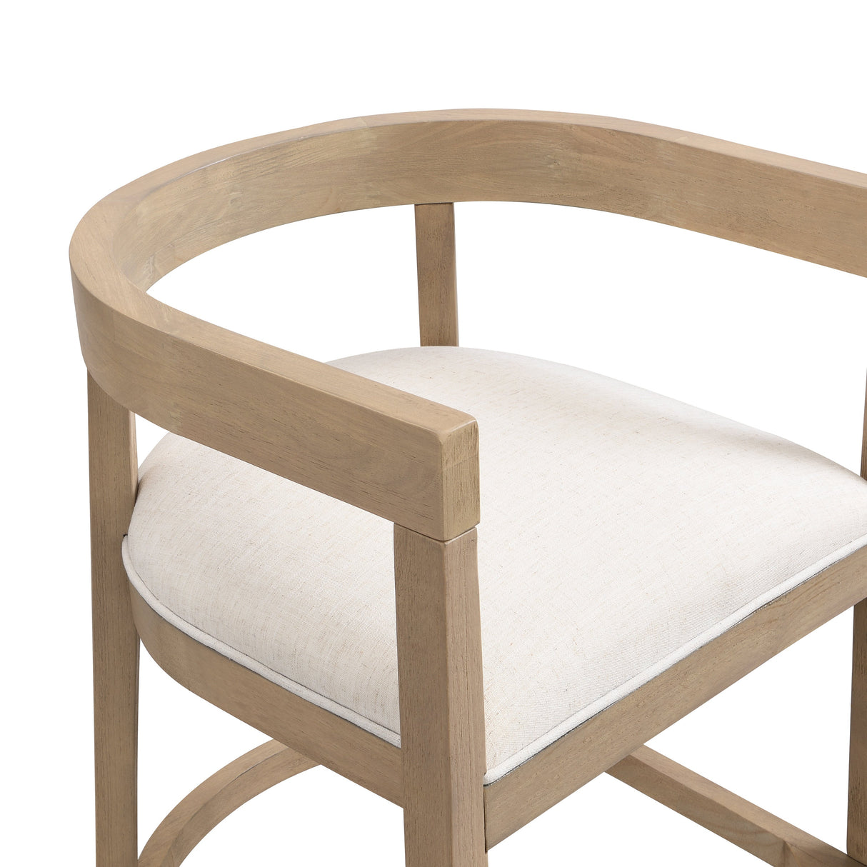 Modern Rubberwood Counter Stool Set of 2 with Upholstered Seats