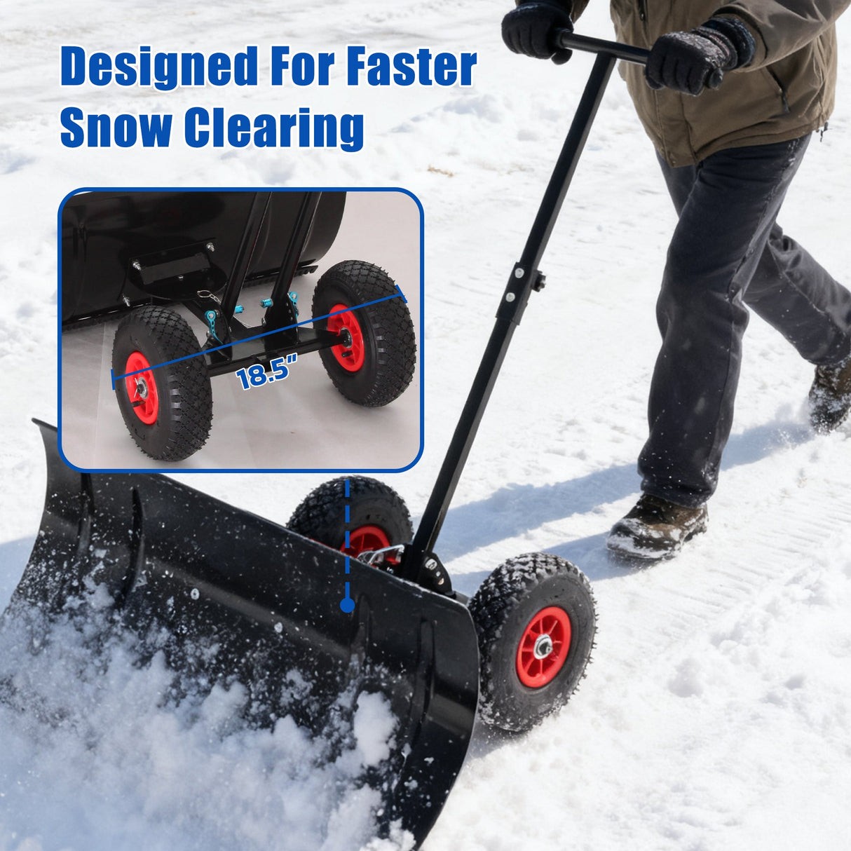 30" Wide Metal Snow Pusher