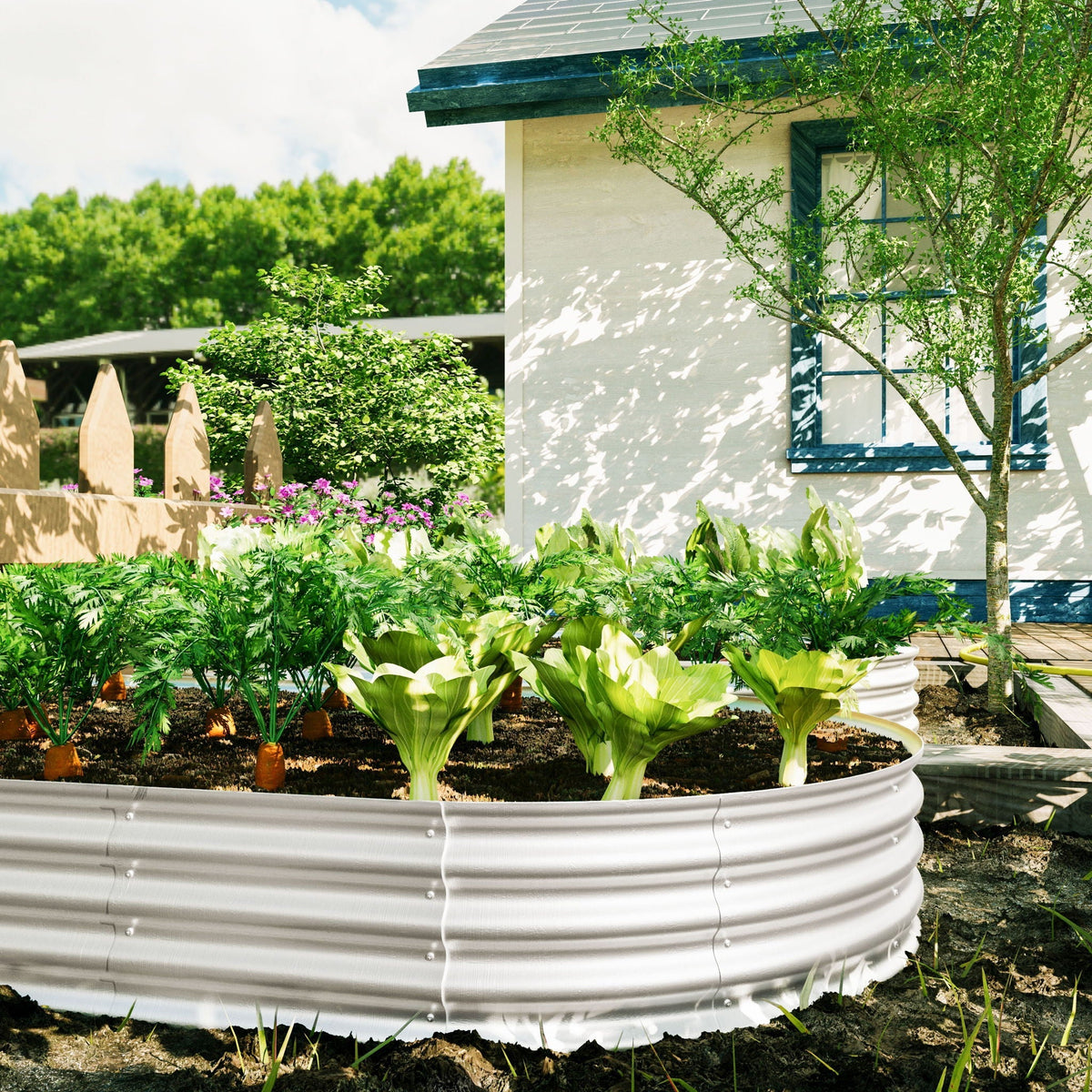 Heavy Duty Galvanized Raised Garden Bed Kit For Vegetables, Flowers & Herbs