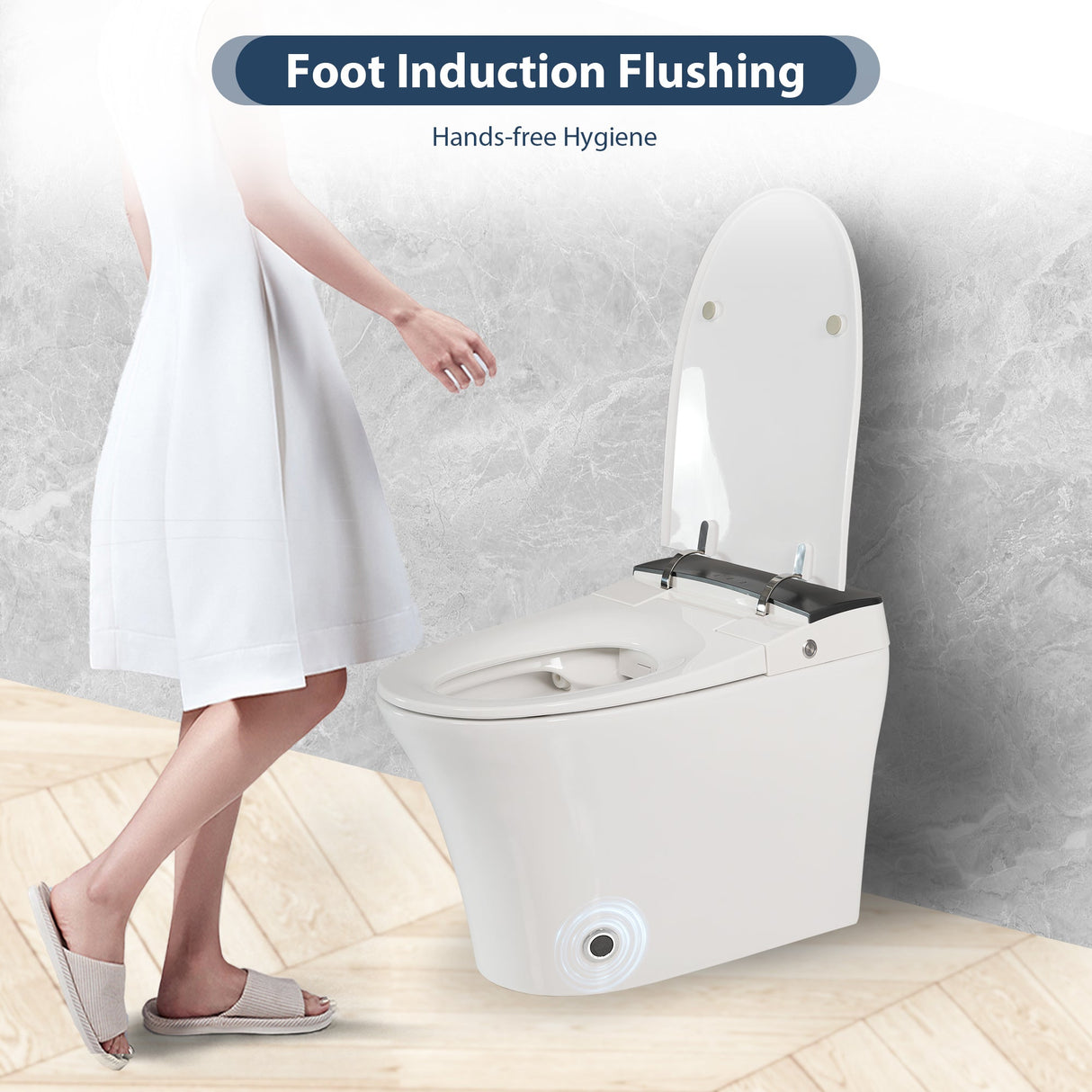 Heated Seat Smart Toilet, One Piece Design