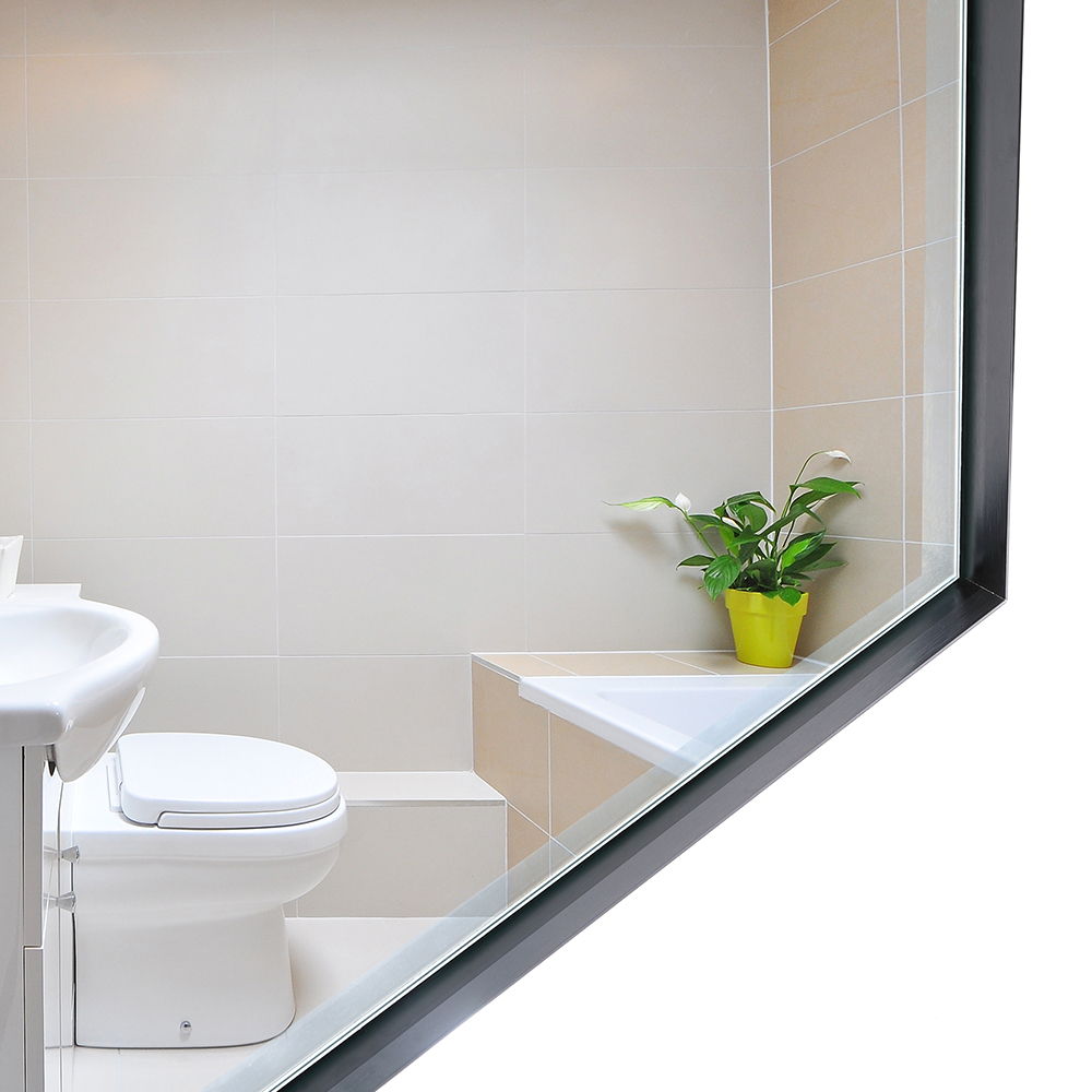 Rectangular Bathroom Mirror Square Angle Metal Frame Wall Mounted Hanging Plates Wall Mount Mirror For Bathroom (Horizontal & Vertical)
