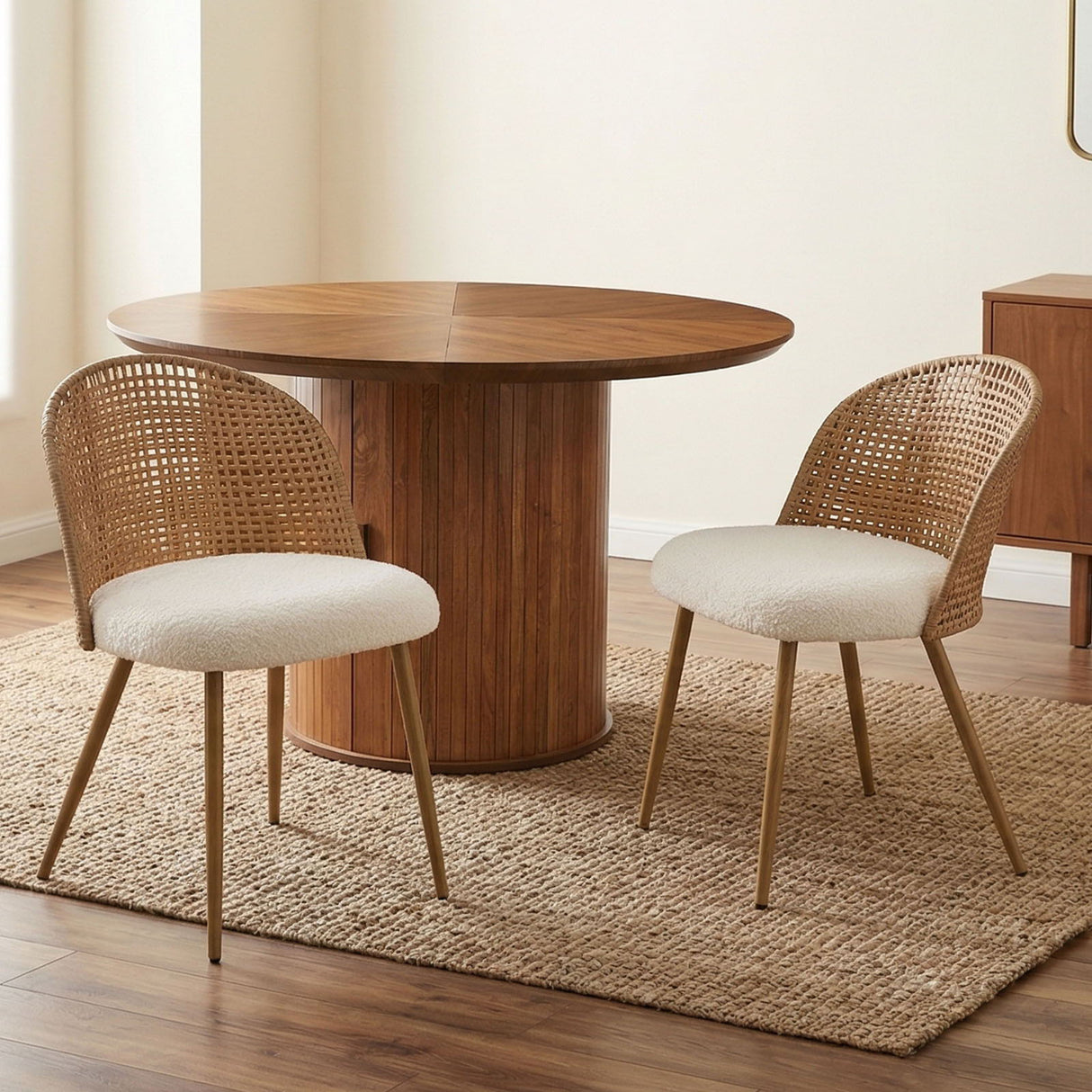 Dining Chairs (Set of 4) - Beige / Brown
