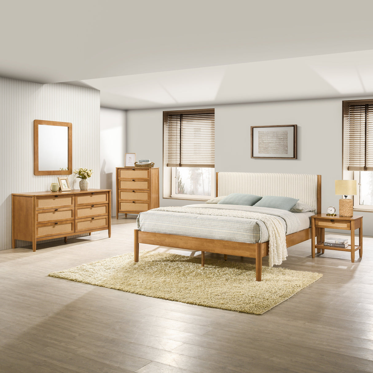 Vichy 5-Piece Rubberwood Queen Bedroom Set