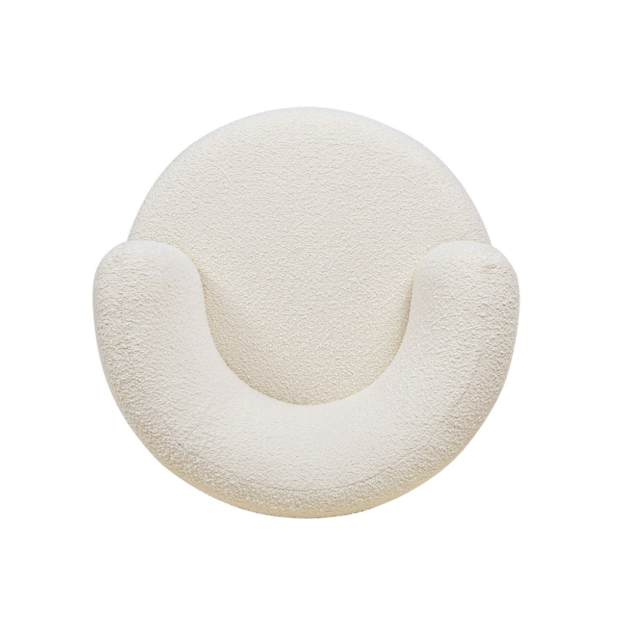 Fuji - 360 Swivel Low Barrel Back Accent Chair - Ivory White