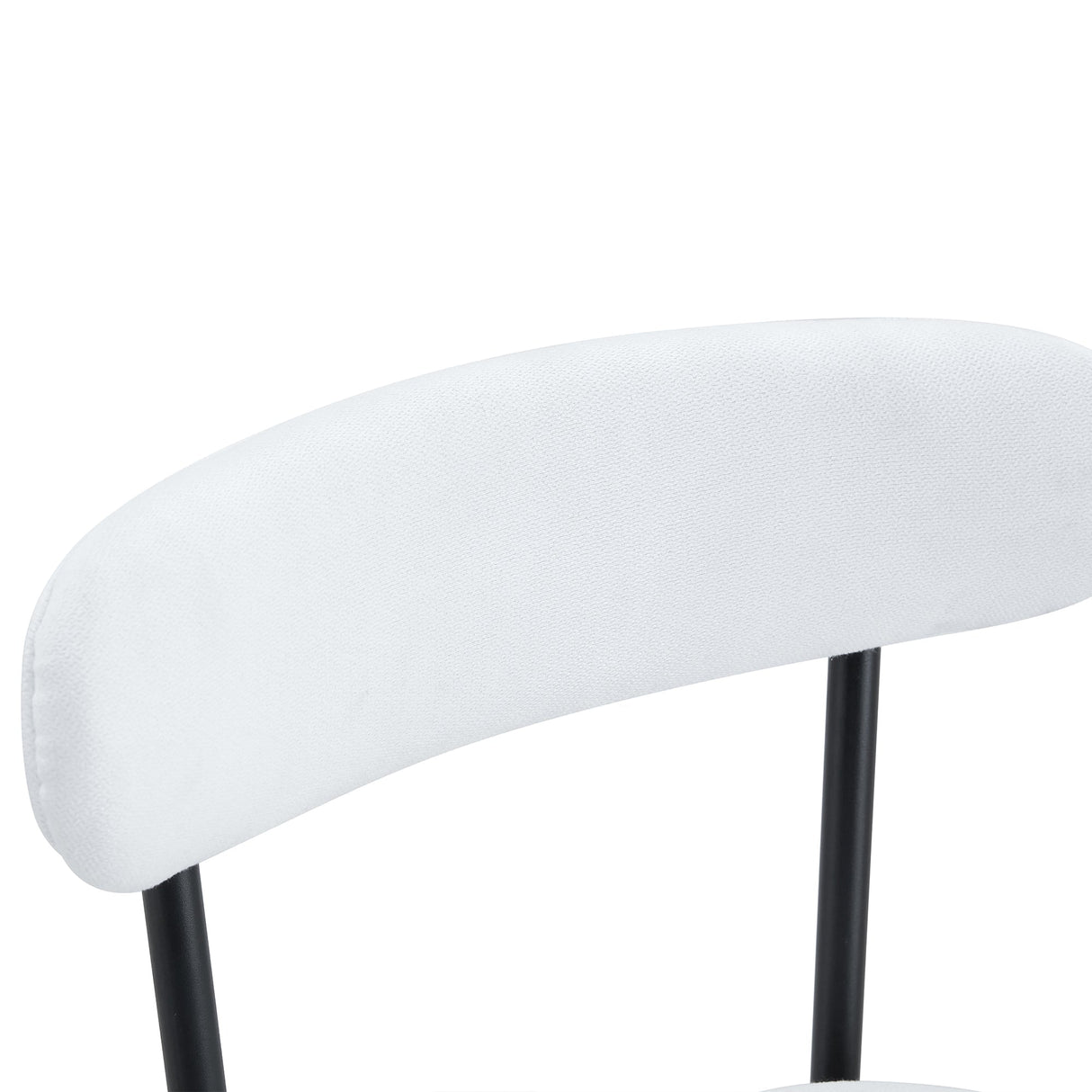 Fashionable Ergonomic High Legged Bar Chairs with White Fabric Cushions - Set of 2