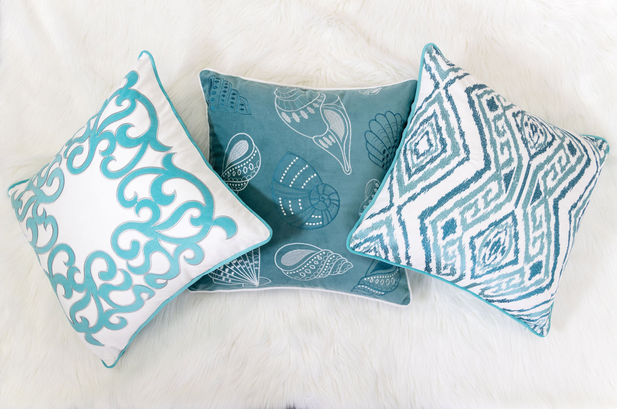 Blue and Spa Seashells Set of 2