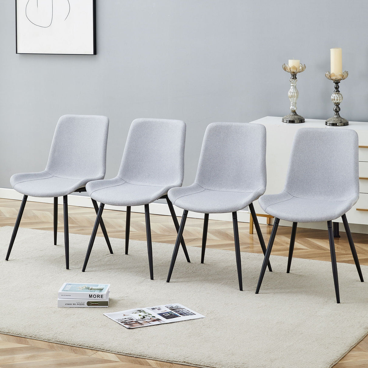 Modern Medieval Style Restaurant Cushioned Chairs With Suede Backrests