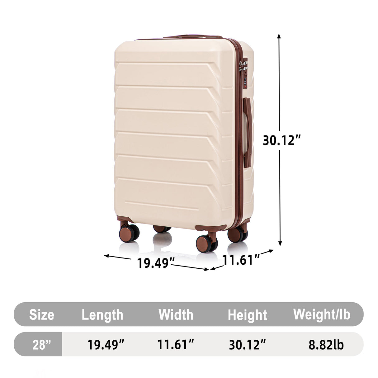 28 Inch ABS Hard Shell Large Travel Checked Luggage