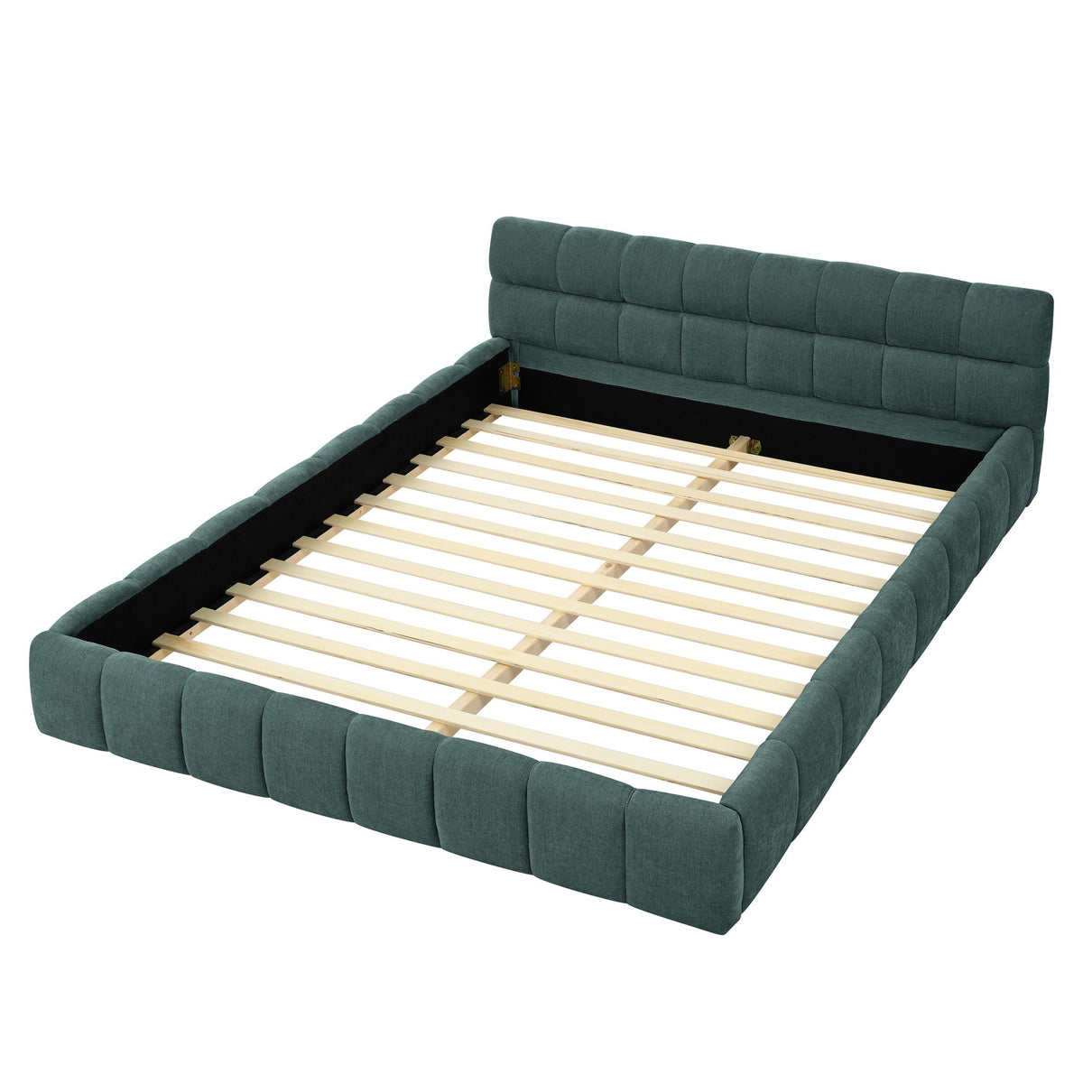 Modern Platform Bed Frame With Thick Fabric