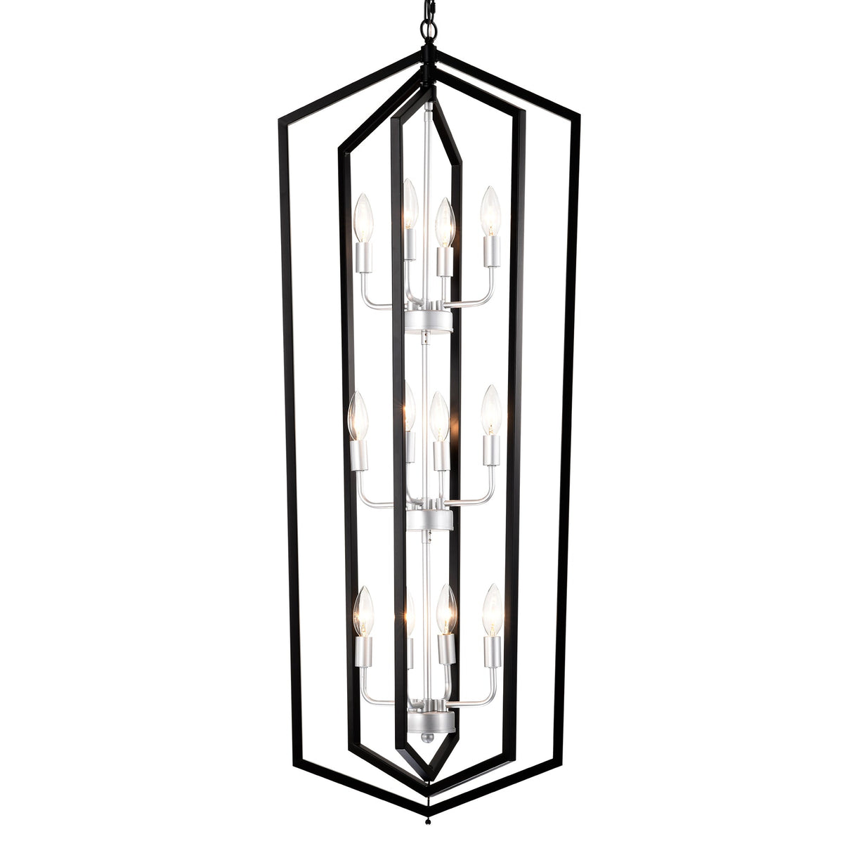 12-Light Farmhouse Kitchen Chandeliers, Matte