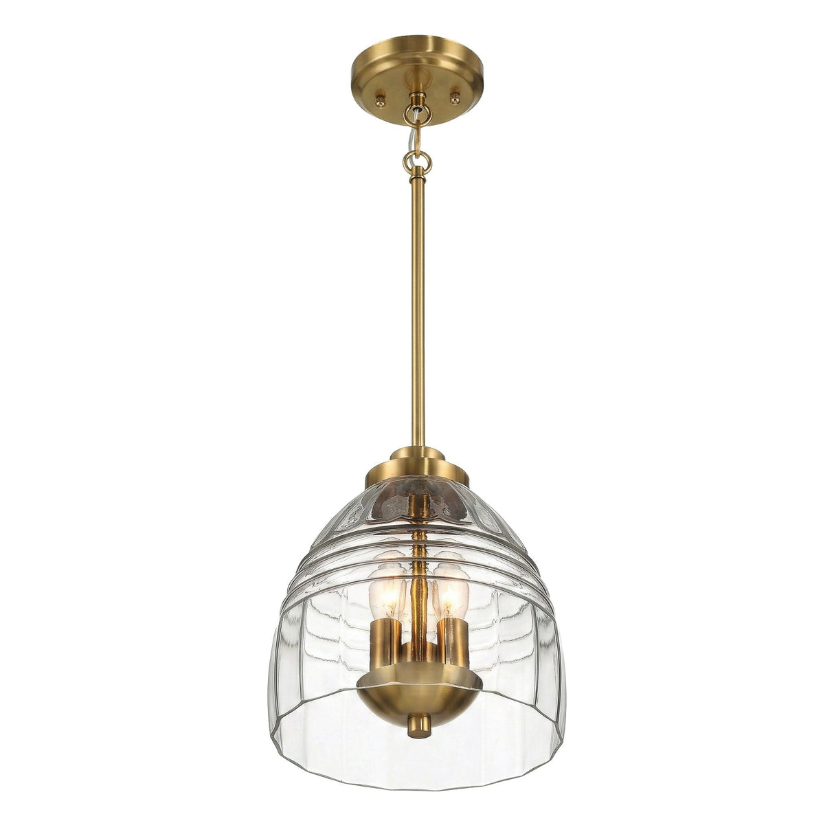 Ember - 3 Candle Lights Chain Pendant - Clear / Gold
