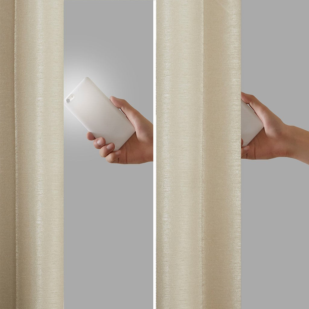 Twist tab total blackout window curtain panel champagne 50x95" blackout