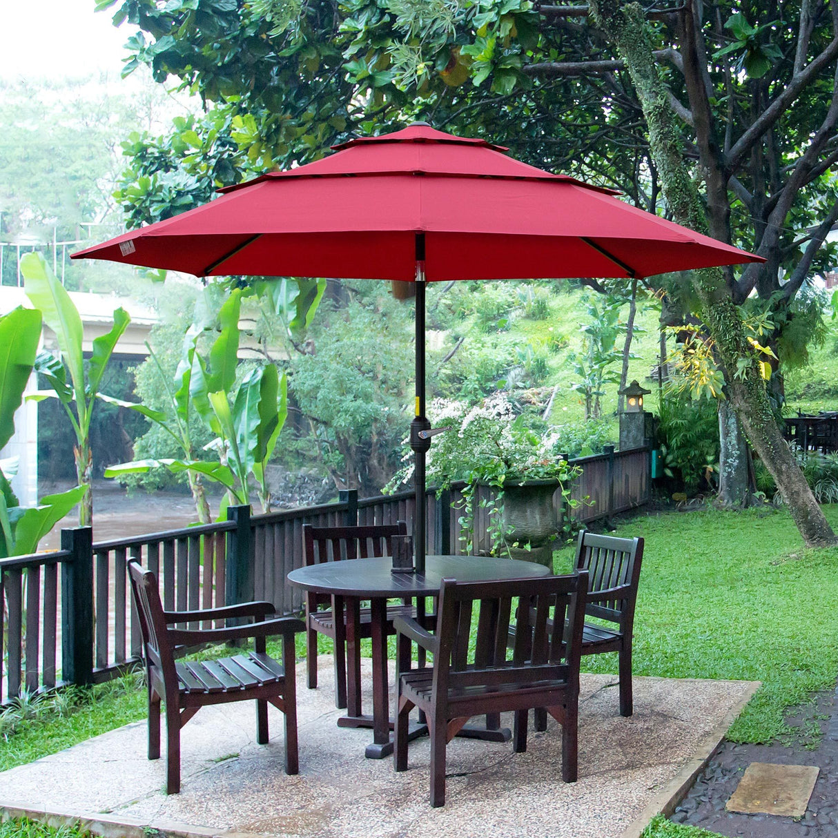 9ft-3-tiers-patio-umbrella-outdoor-market-umbrella-with-crank,-push-button-tilt-for-deck,-backyard-and-lawn,-wine-red-Umbrellas-&-Sunshades
