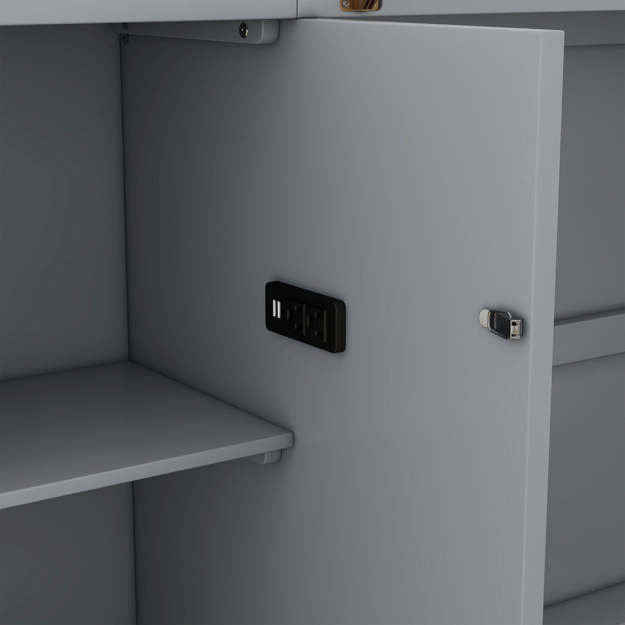 Murphy Bed With Shelves, Drawers And USB Ports