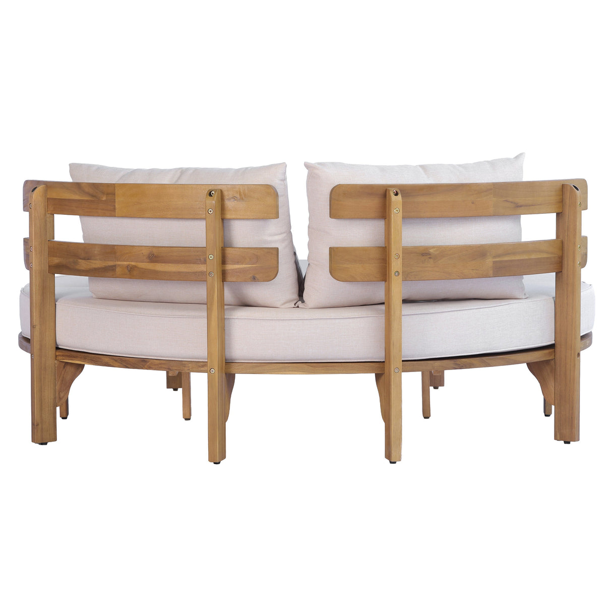 TOPMAX Outdoor Acacia Wood Round Daybed