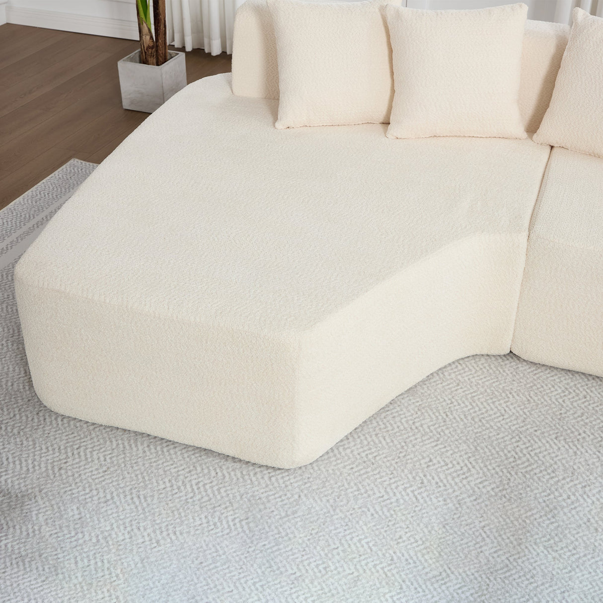 Compression Sectional Couch with Comfy Chaise