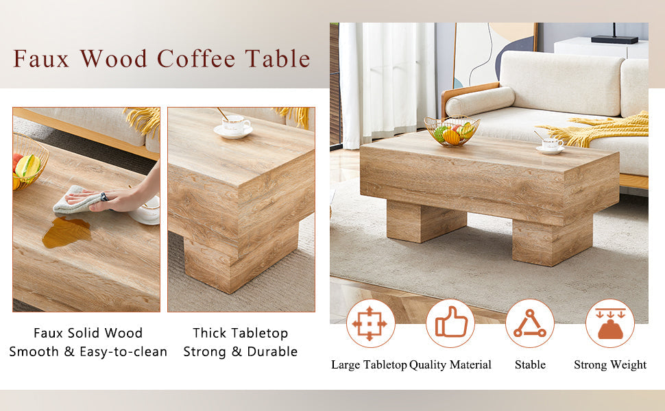 Modern Simple Light Wood Texture Coffee Table