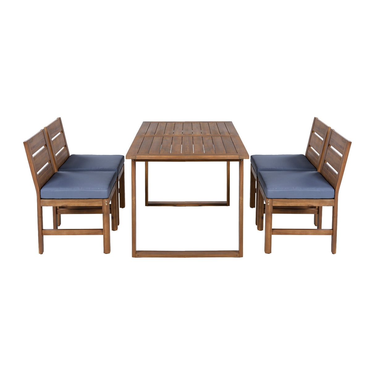 U_STYLE Farmhouse 5-Piece Outdoor Patio Dining Set with Adjustable Legs