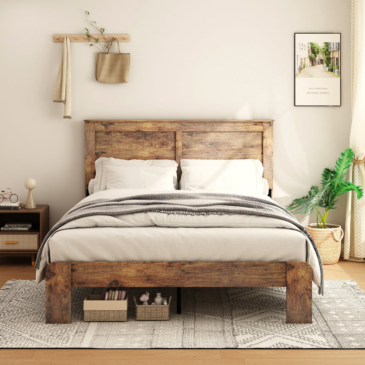 King Size Wood Platform Bed Frame