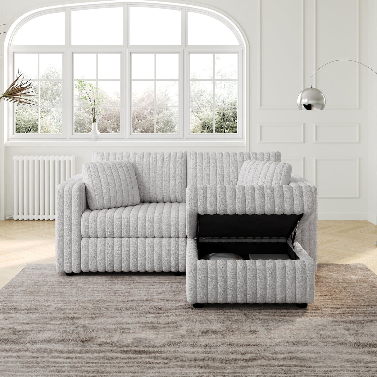 75.6" Soft Modular 2-Person Sofa with Hydraulic Lift