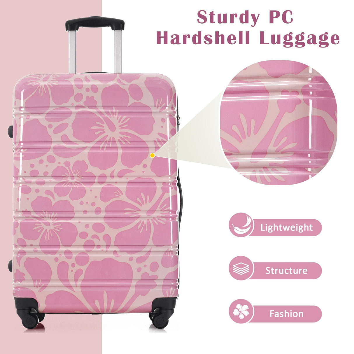 Hardshell Luggage Sets 3 Pcs Spinner Suitcase with TSA Lock