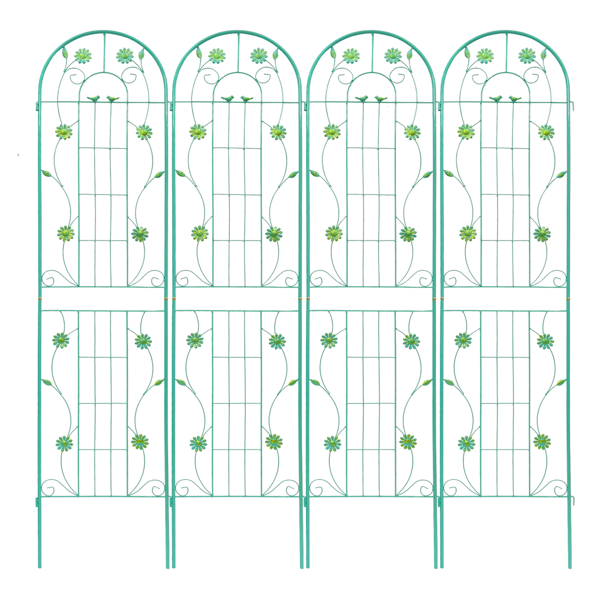 4 Pack Metal Garden Trellis 86.7'' x 19.7'' Rustproof Trellis for Climbing Plants