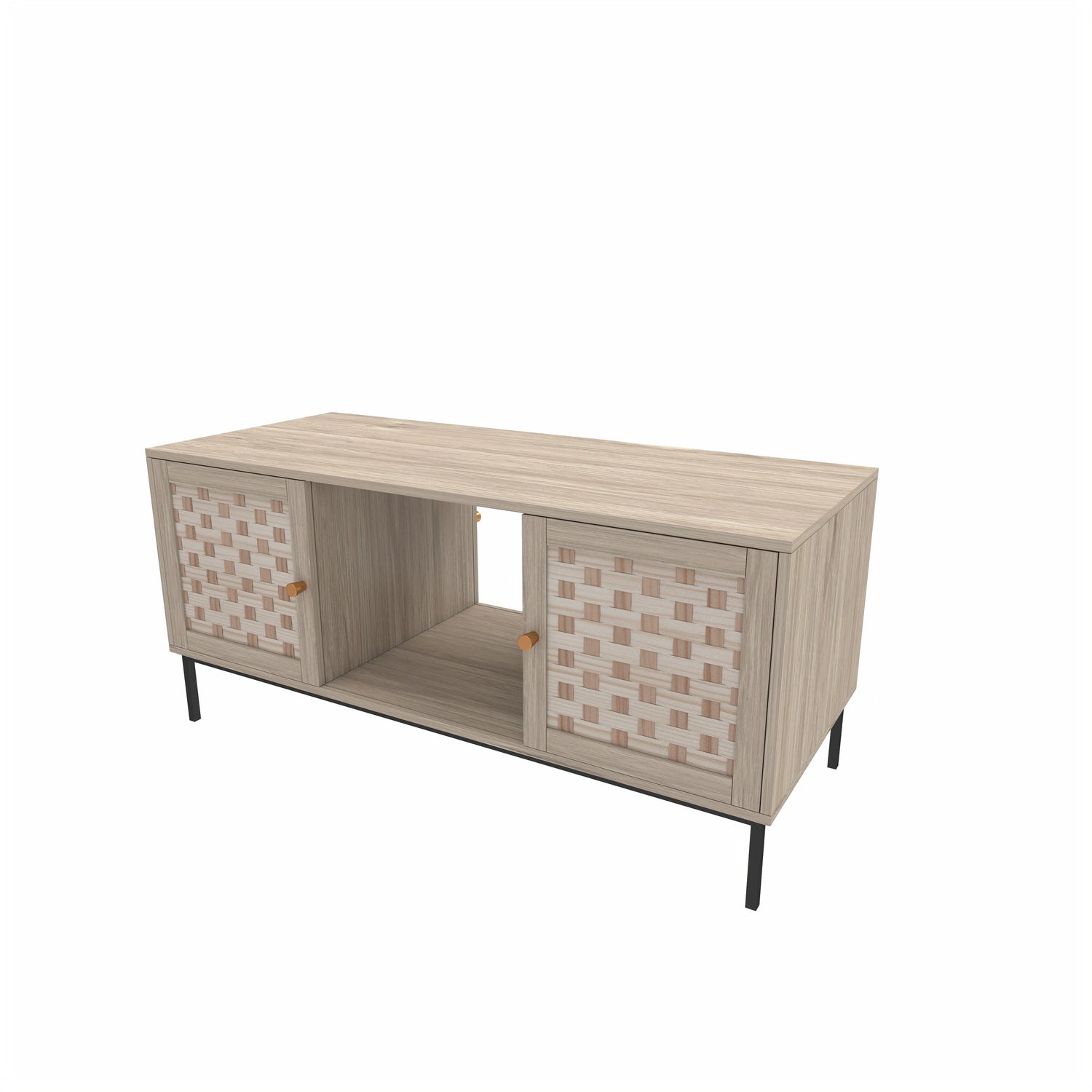 Elegant Veener Weaving Design Coffee Table 41.73 x 19.70 x 18.70 inches