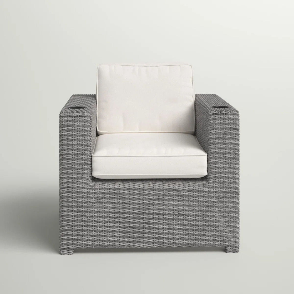 Aviara - Outdoor Club Chair Timeless Comfort With Plush Cushions - Gray Mix