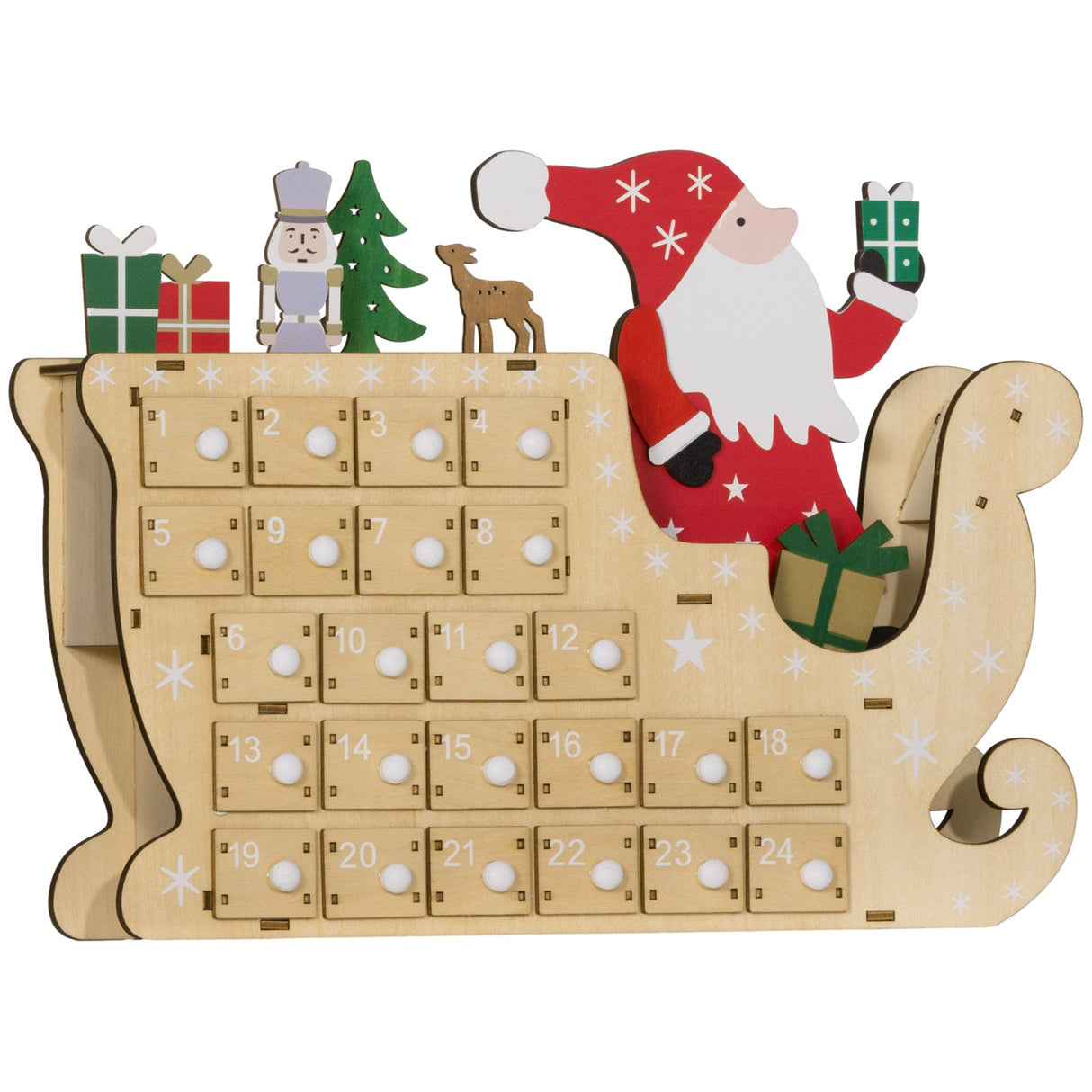 HOMCOM Christmas Advent Calendar with 24 Countdown Drawers