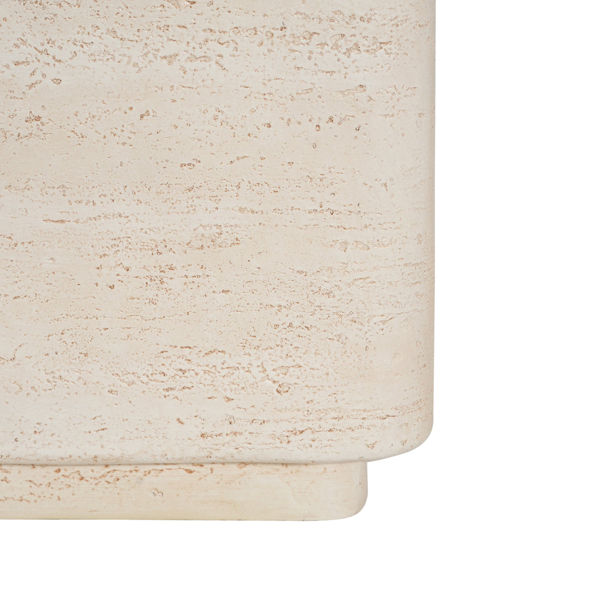 Daphne Outdoor Patio MGO Side Table Beige Travertine Finish